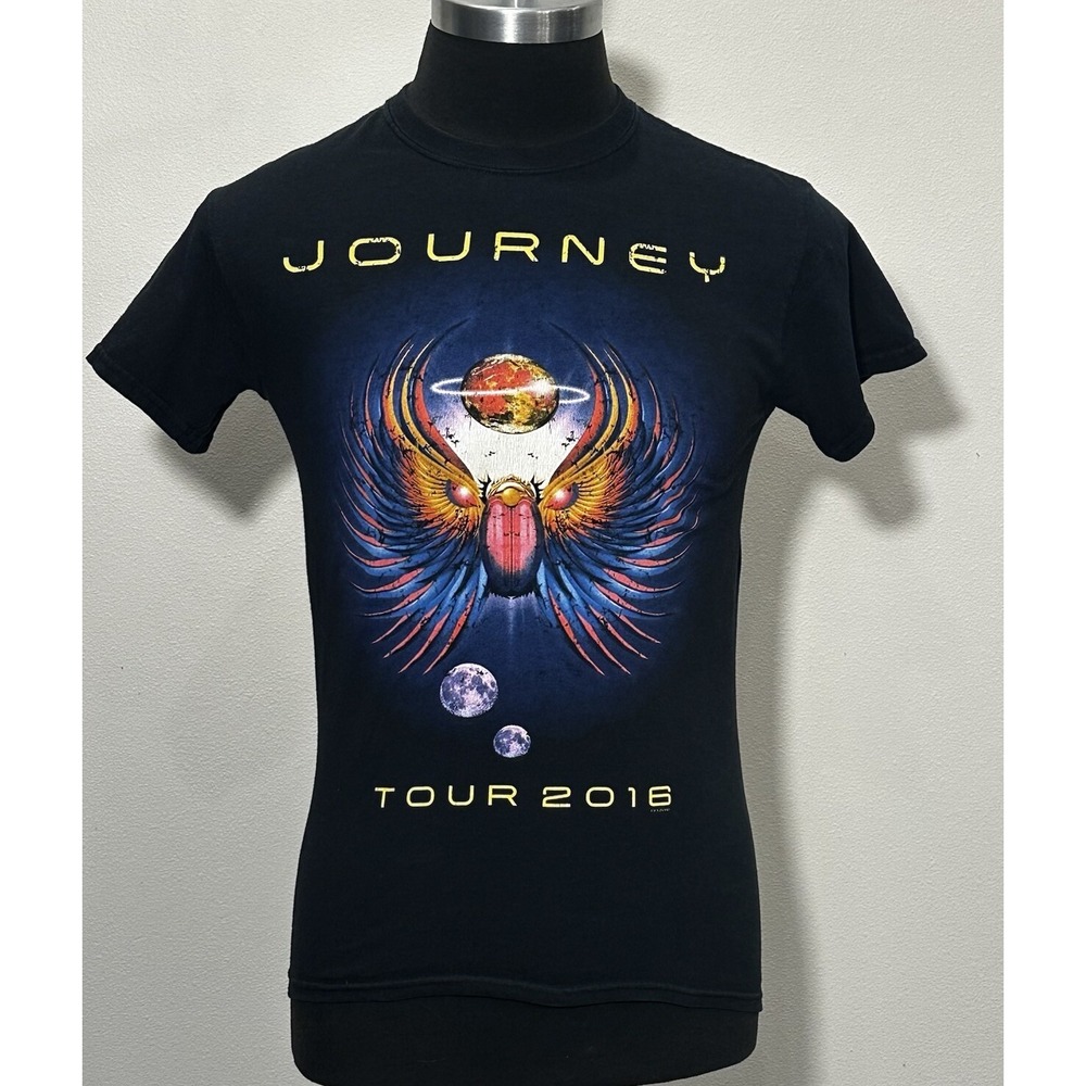 Journey 2016 Concert Tour Double Sided‎ Sz S Black T Shirt with Unopened CD - Picture 2 of 12